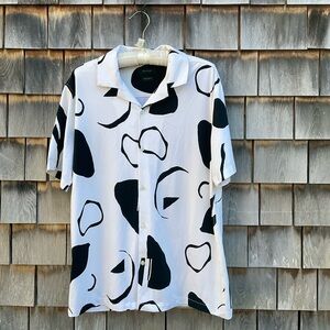 Poter & Ash Black and White Abstract Print Shirt